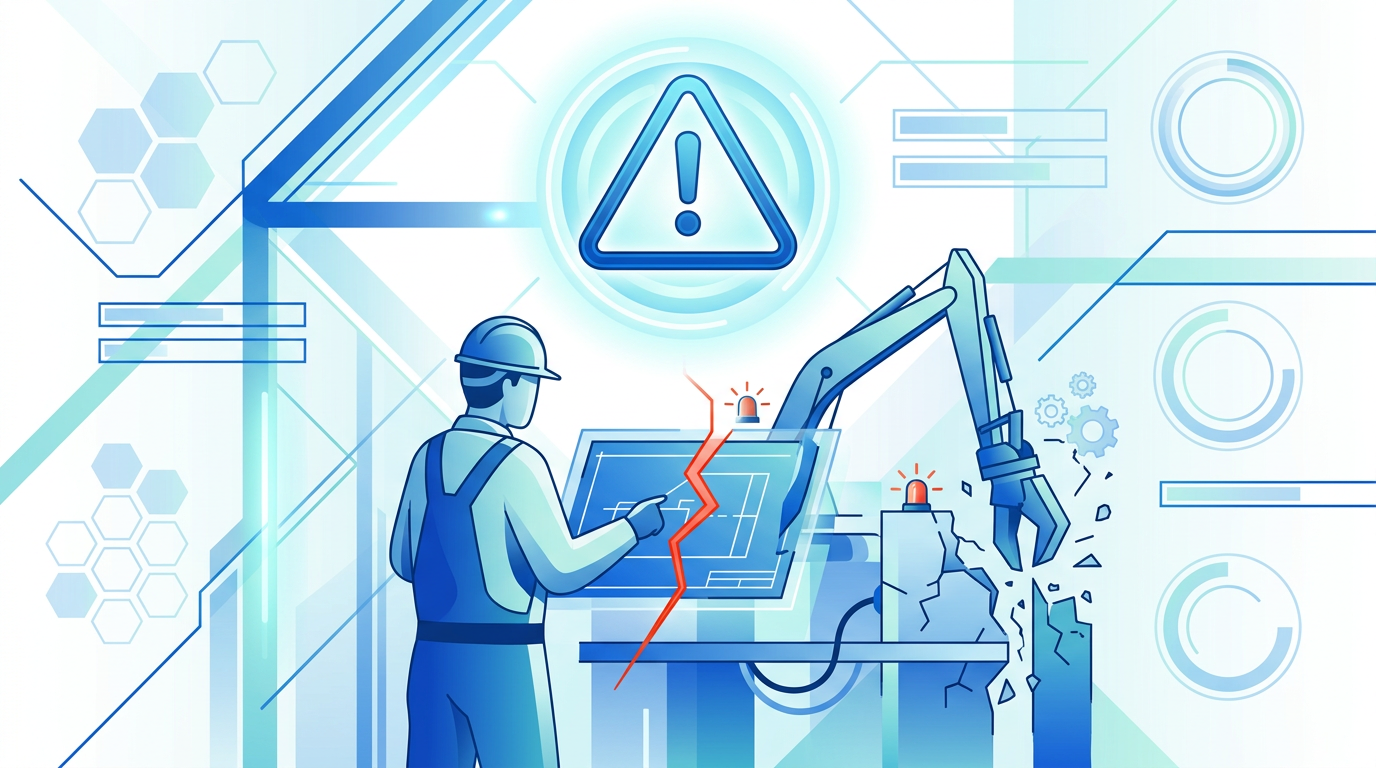 Junger Mann konzentriert sich auf einen technischen Plan, im Hintergrund eine Baustelle. Fokus auf optimale Prüfungsvorbereitung im Berufsfeld Bauwerksmechaniker, Abbruch, Betontrenntechnik.